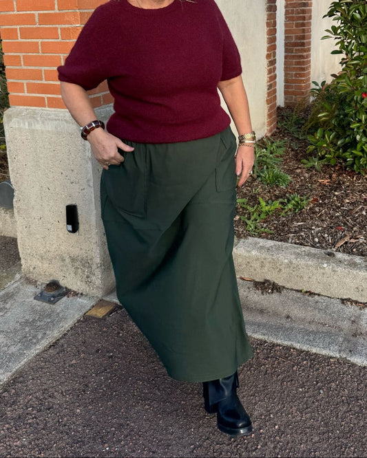 Jupe longue kaki