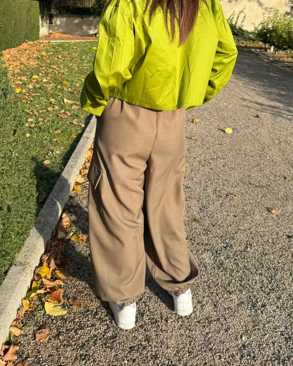 Pantalon cargo beige