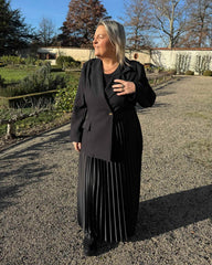 Robe plissée blazer noire
