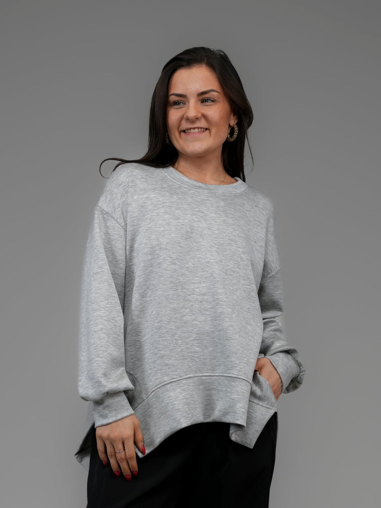 Sweat asymétrique gris - 1413