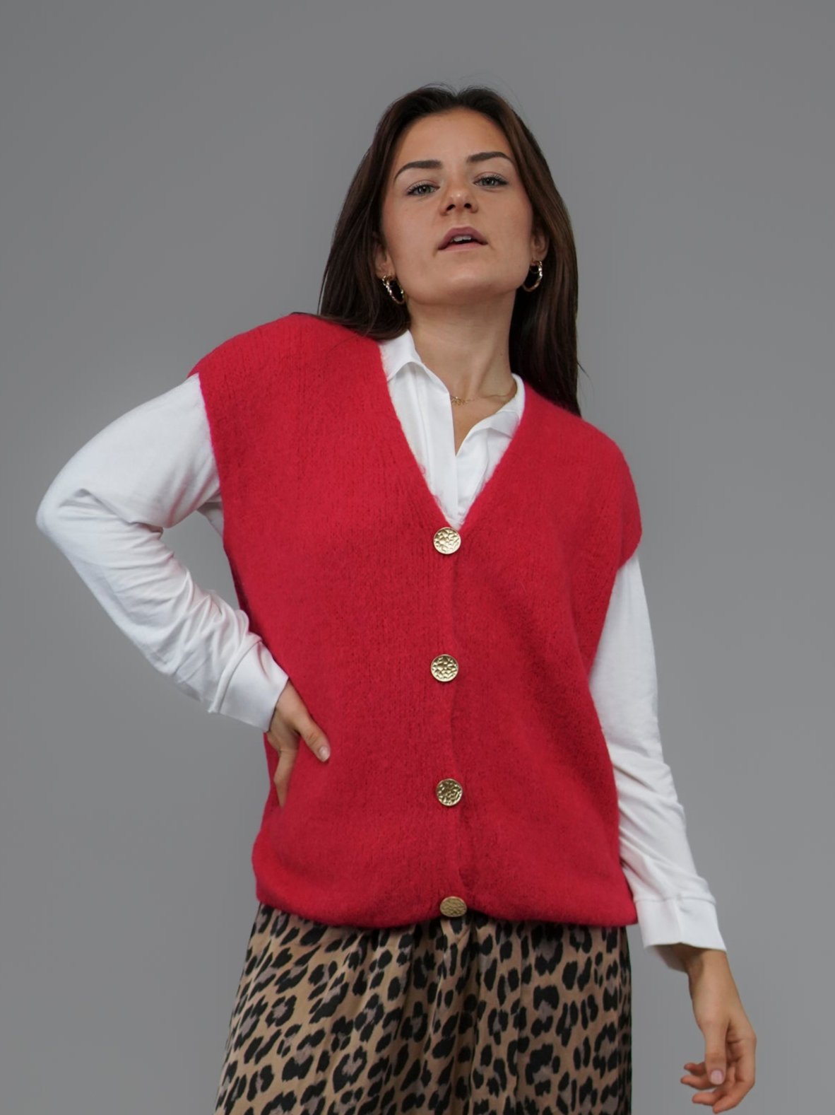 Gilet sans manches rouge - 1219