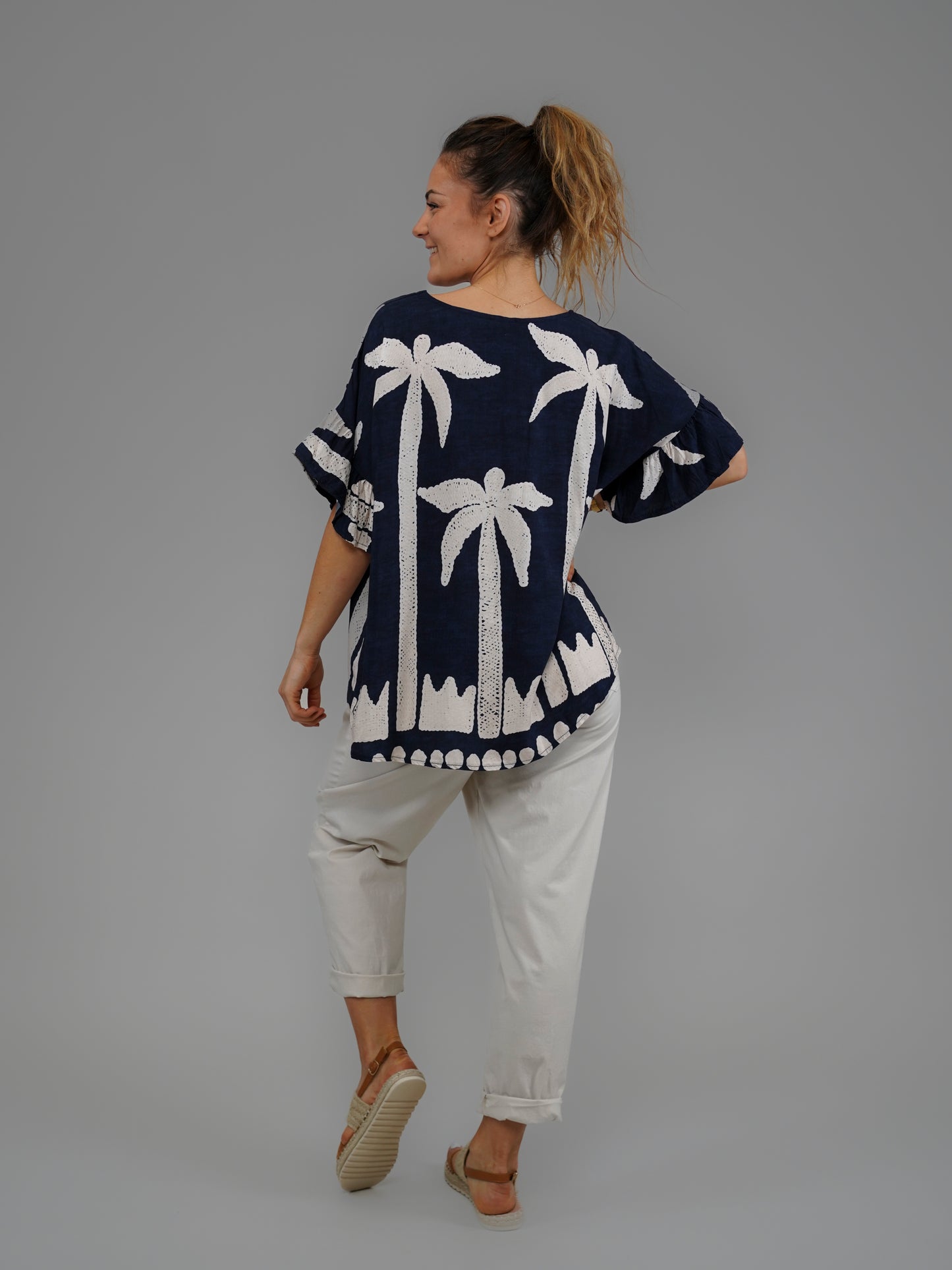T-shirt palmier marine - 1046