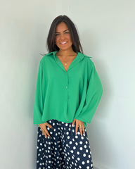 Chemise dos plissé verte