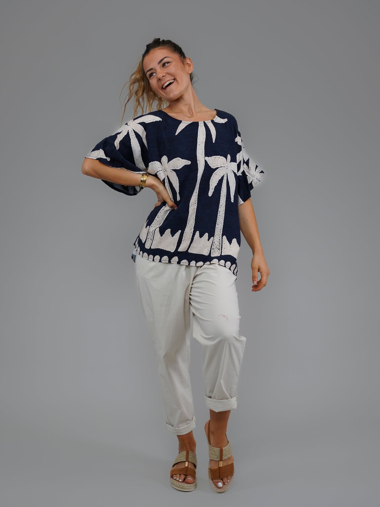 T-shirt palmier marine - 1046