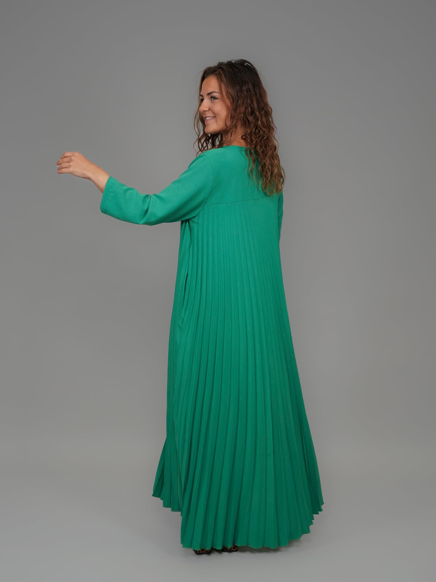 Robe plissée vert brésil - 1149