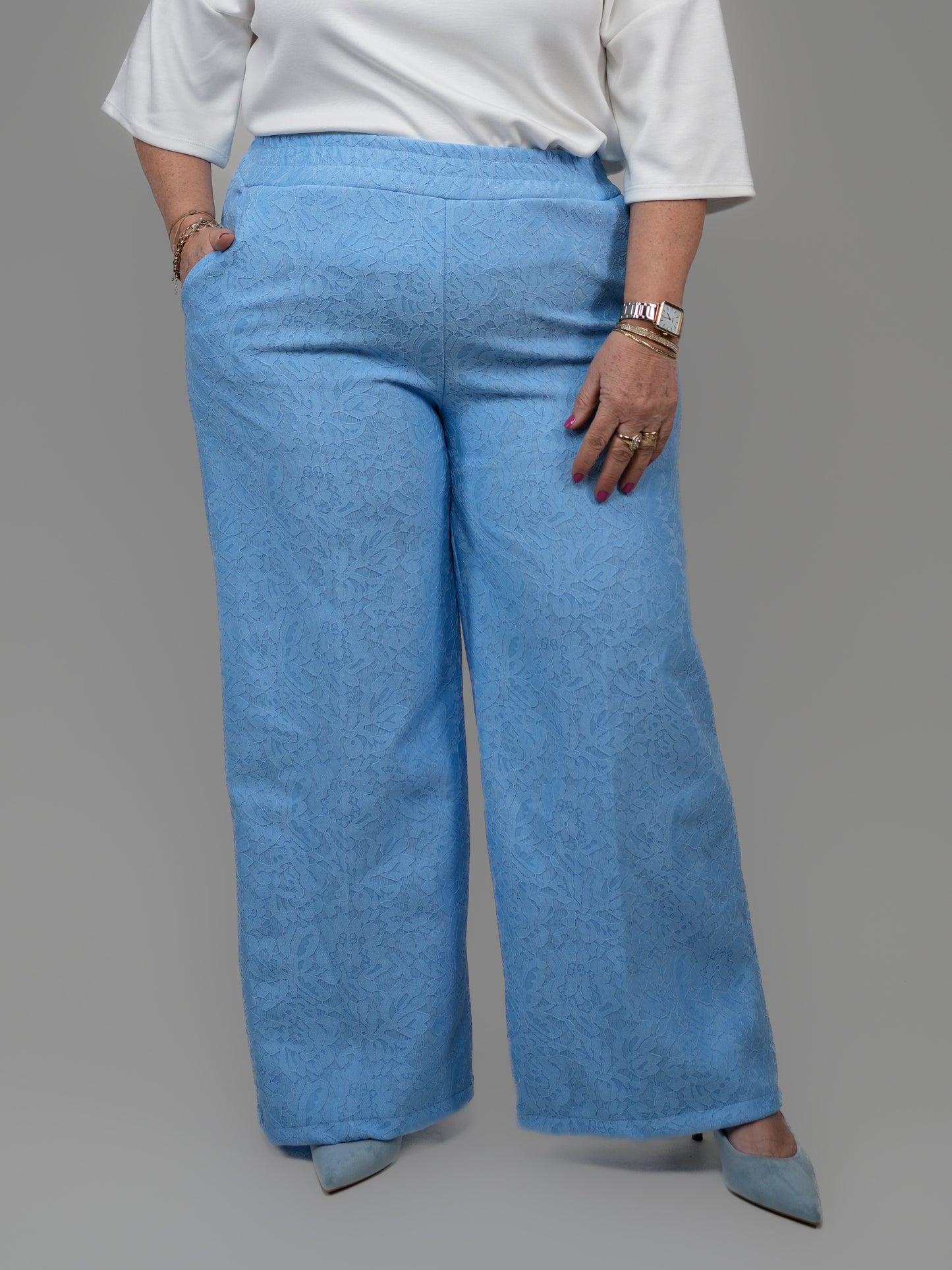 Pantalon dentelle bleu - 1443