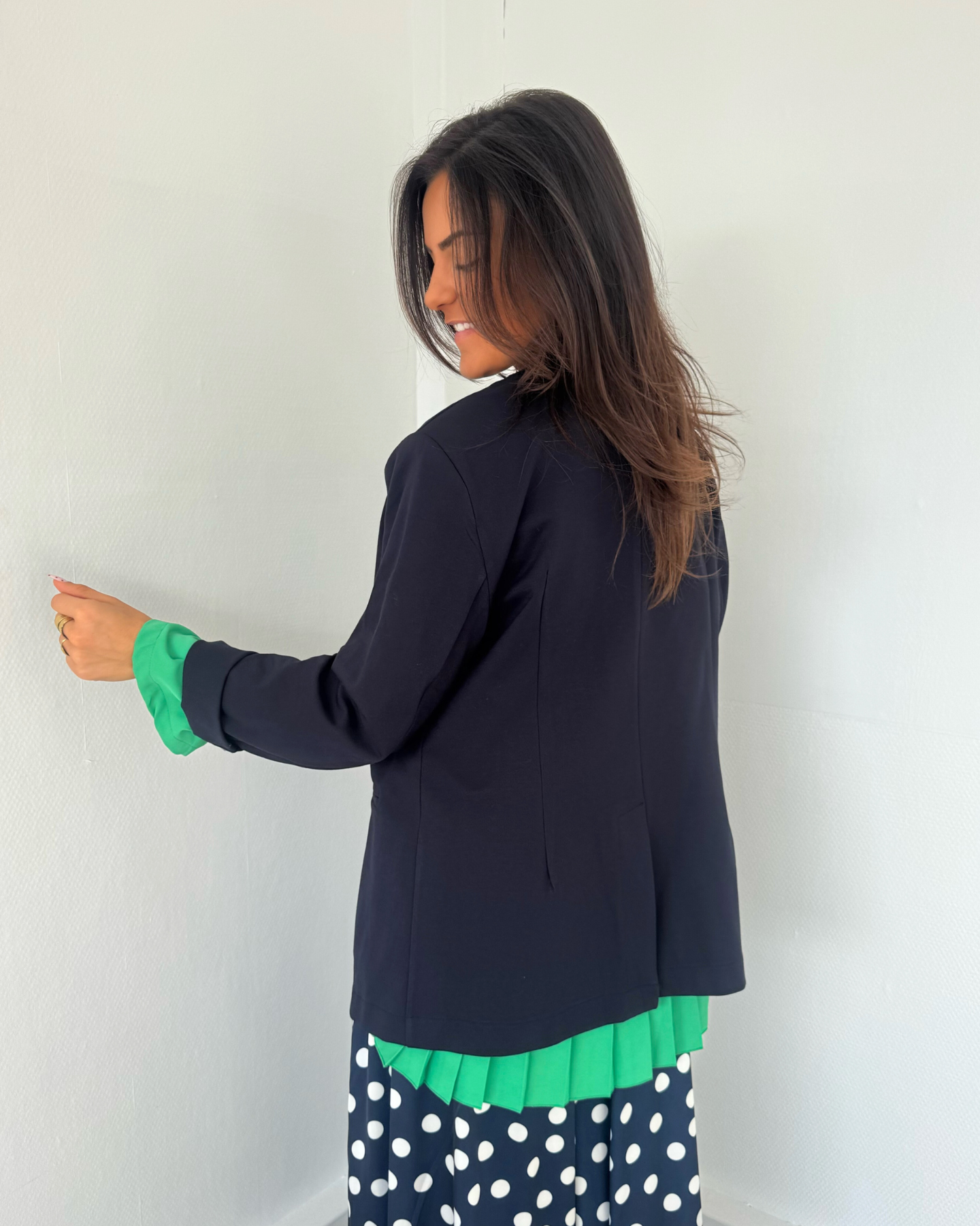 Blazer ceinturé bleu marine