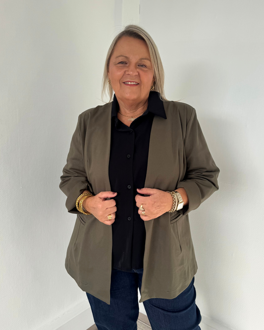 Blazer ceinturé kaki