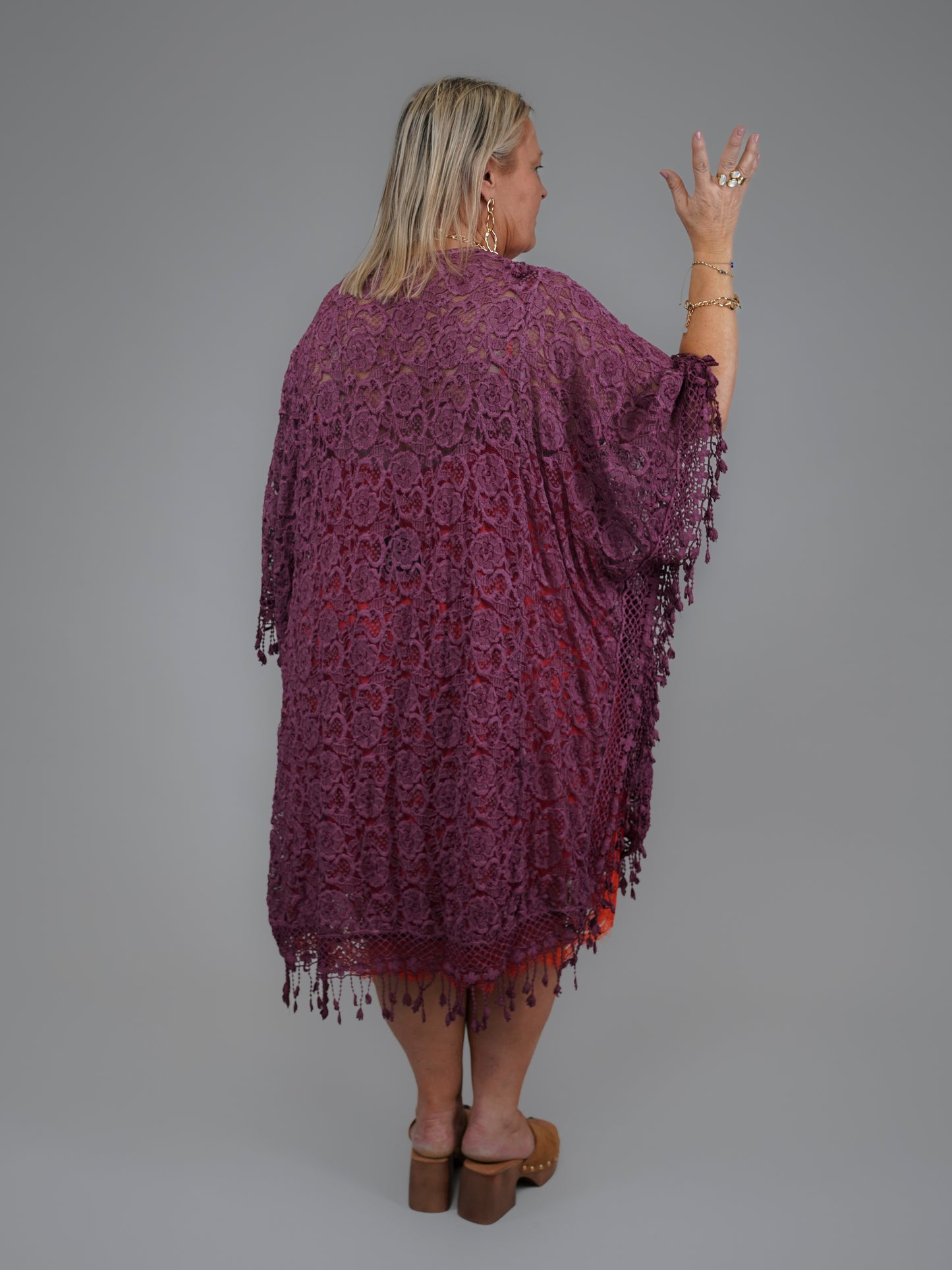 Tunique en dentelle prune - 1062