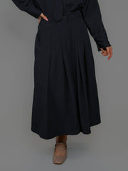 Jupe midi rayée