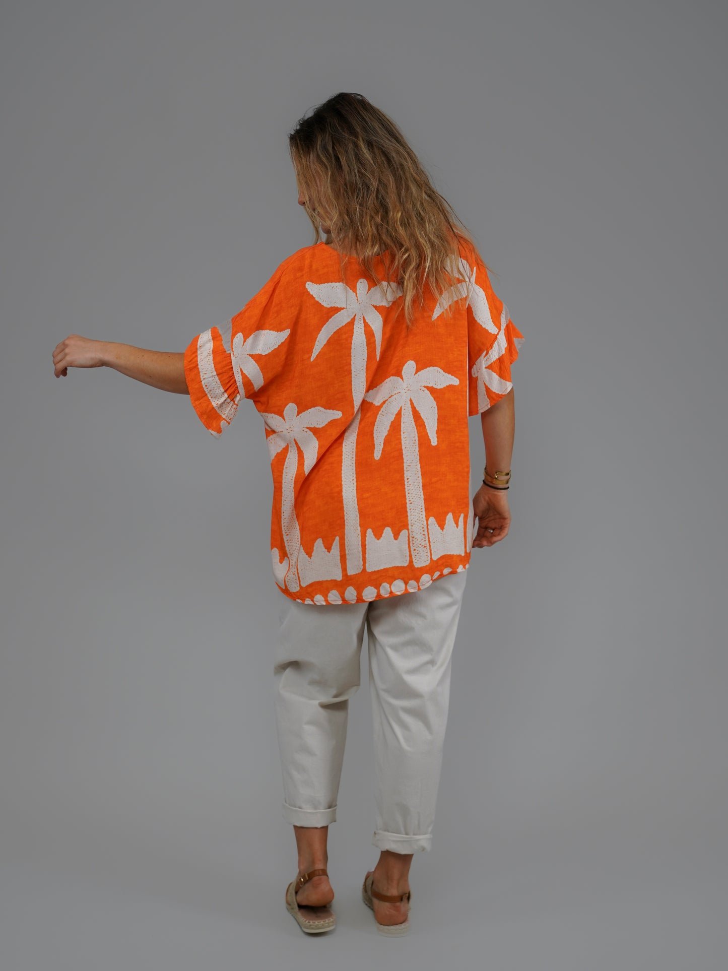 T-shirt palmier orange - 1046