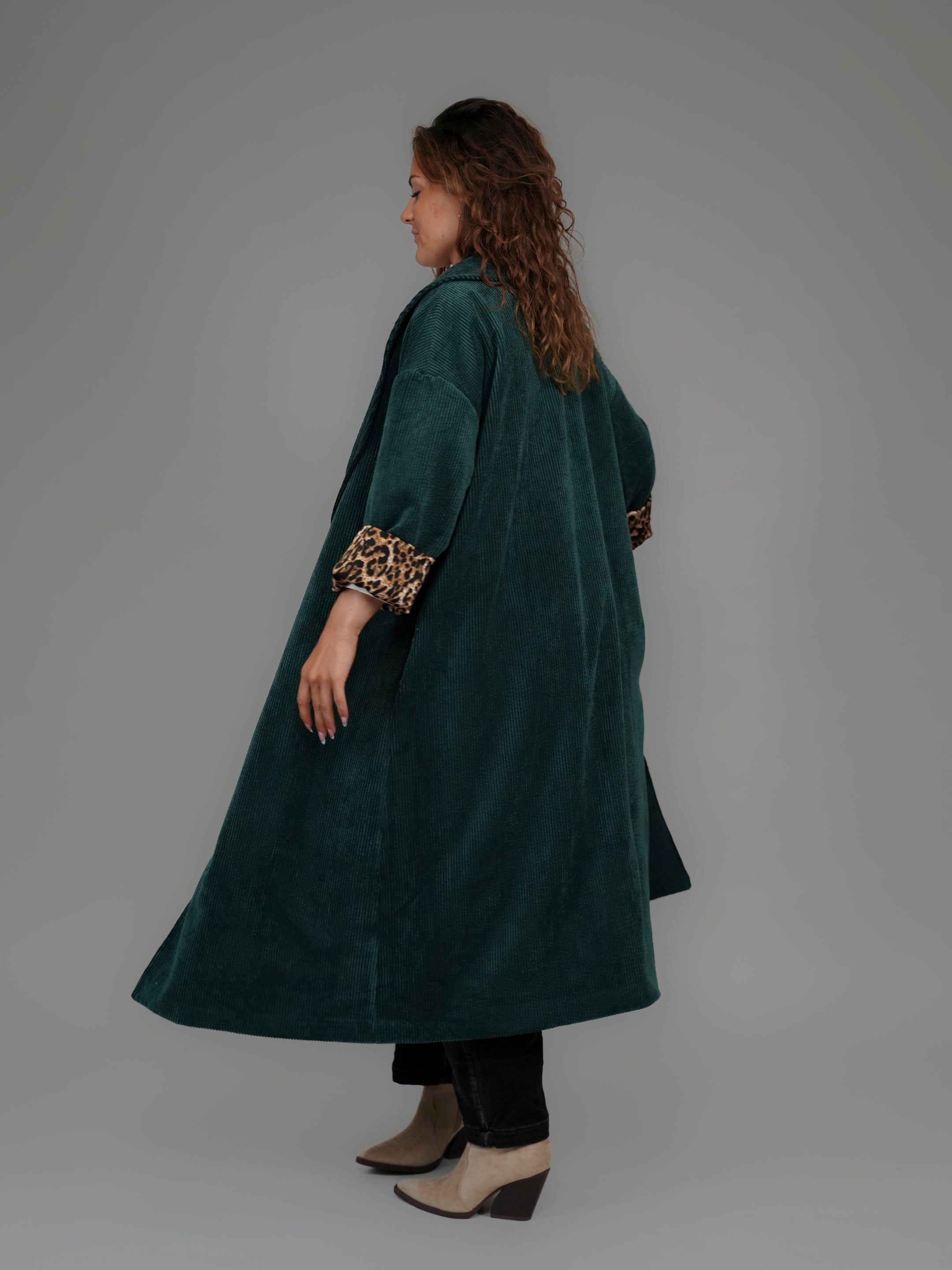 Manteau velours vert 1096
