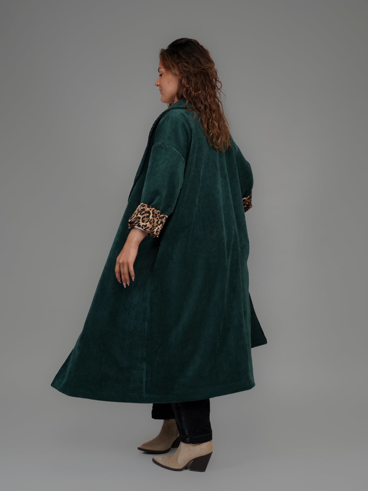 Manteau velours vert - 1096