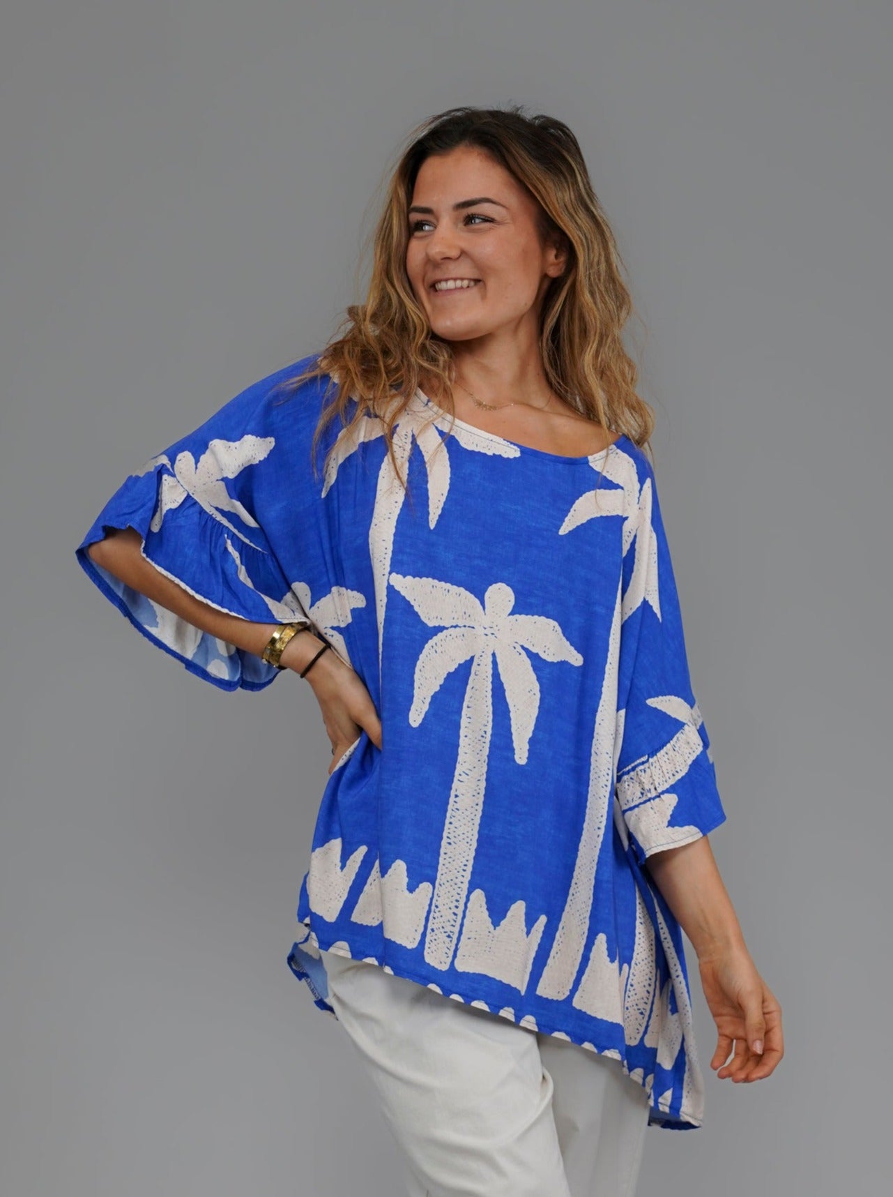 T-shirt palmier bleu - 1046
