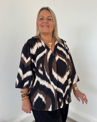 Blouse imprimée noire