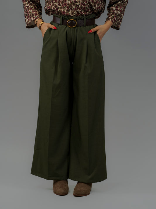 Pantalon à pinces kaki