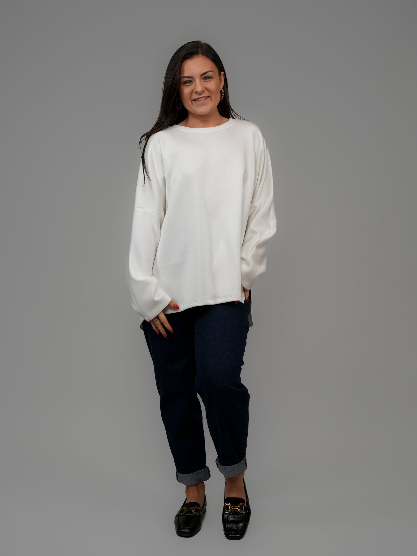 Pull doux oversize blanc - 1198