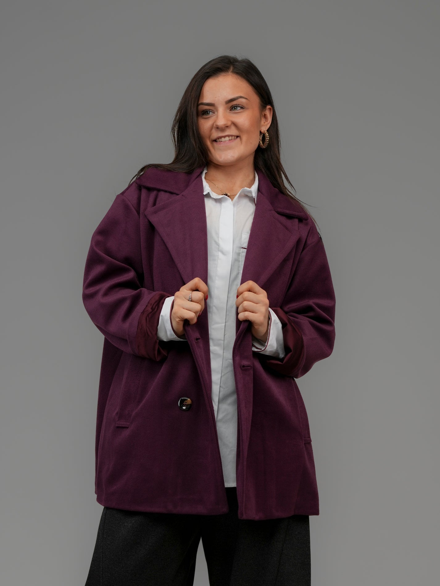 Manteau court bordeaux - 1460