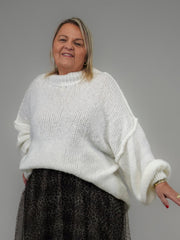 Pull oversize blanc