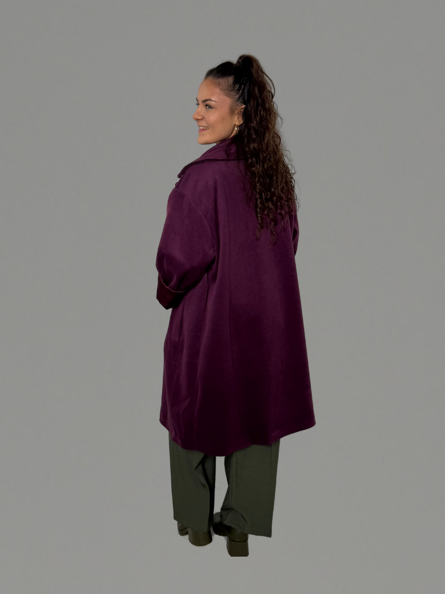 Manteau oversize bordeaux -1703