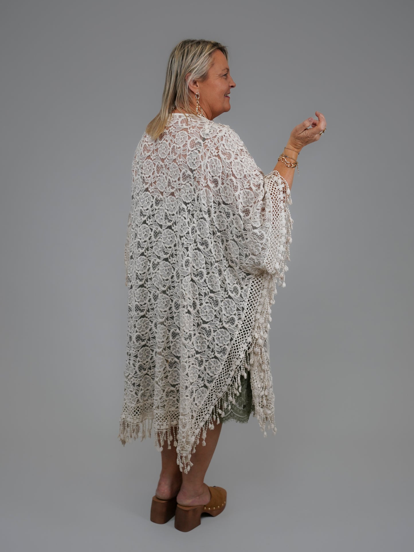 Tunique en dentelle beige - 1062