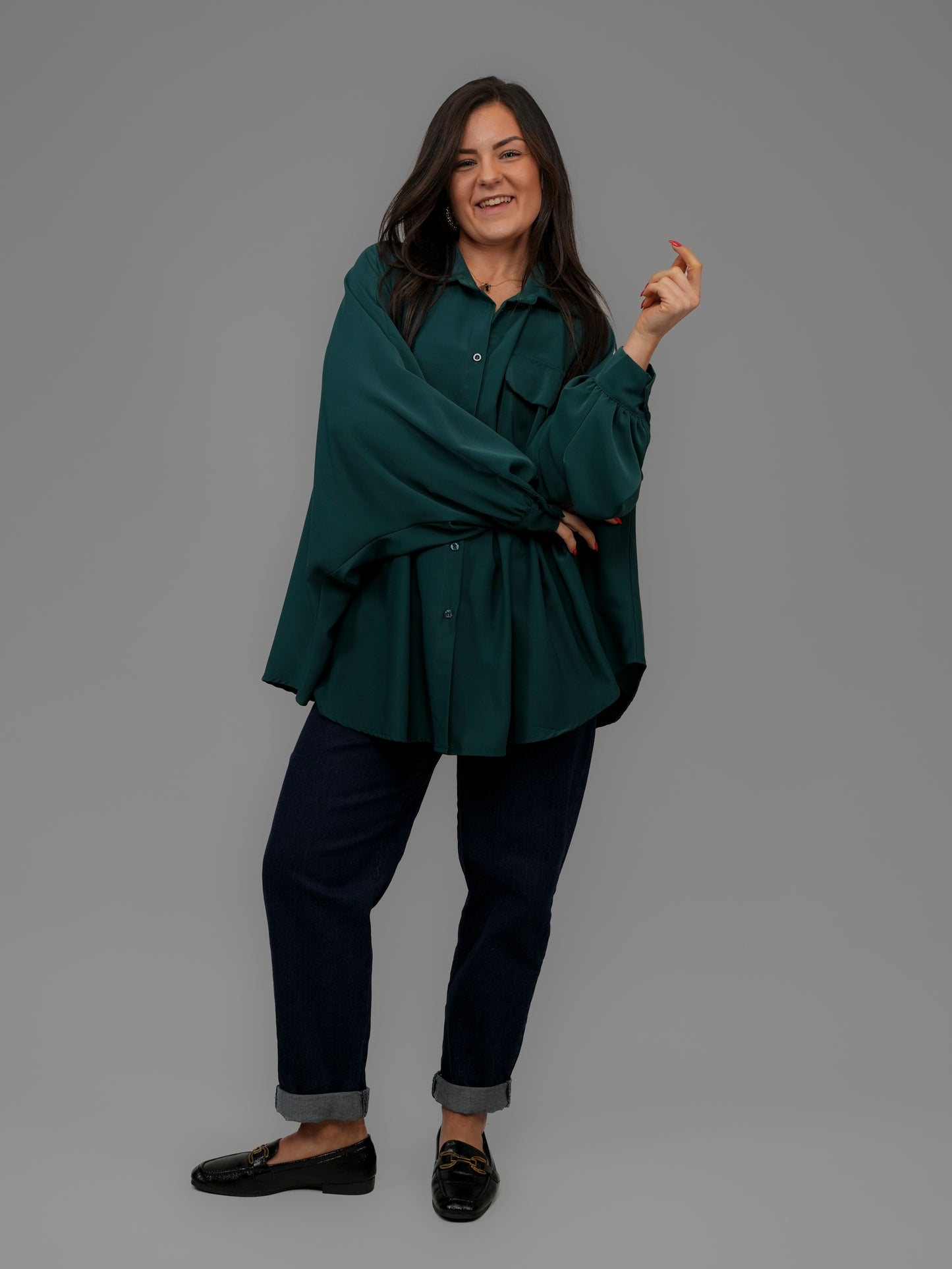 Chemise oversize verte - 1197