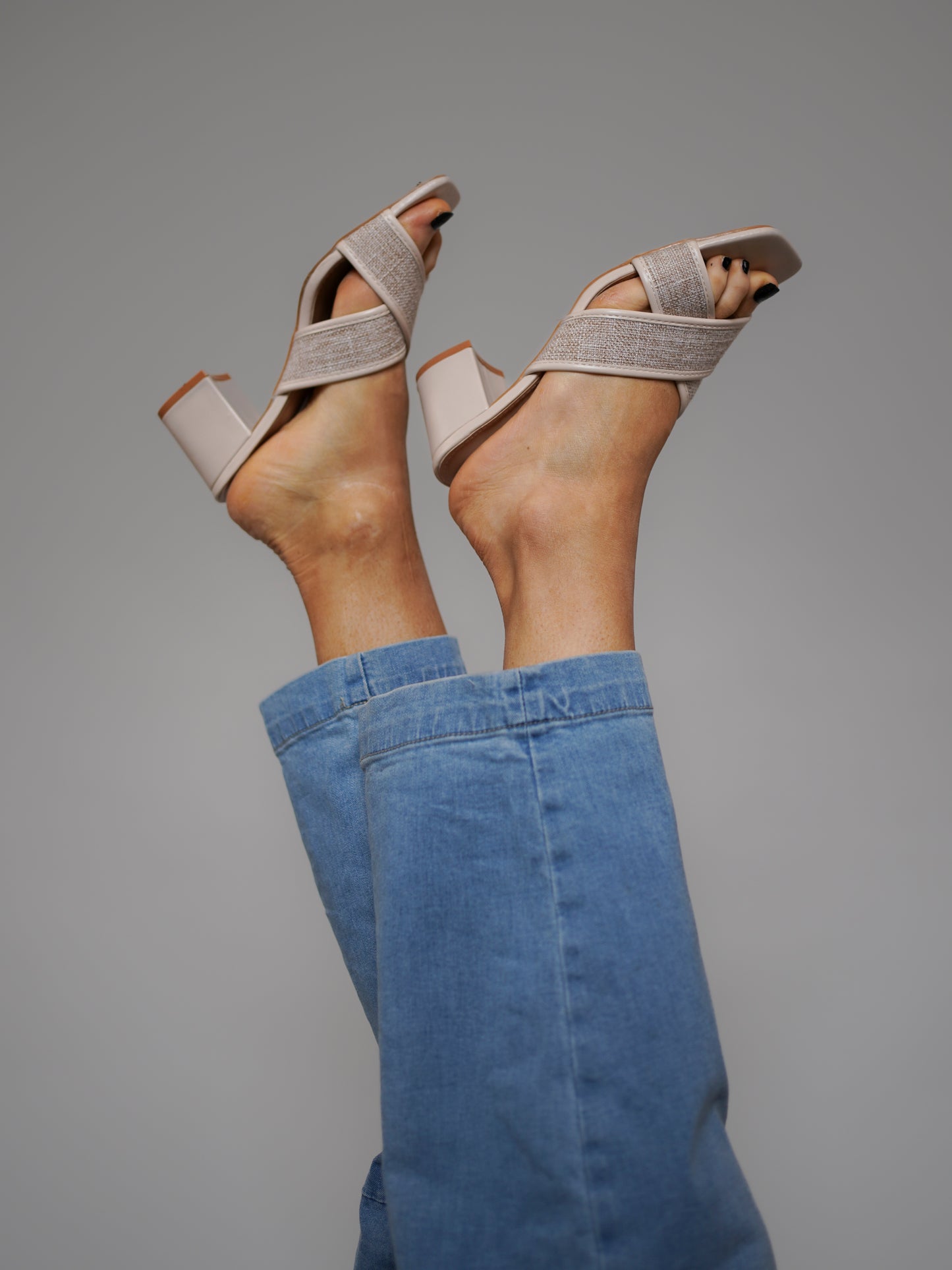 Mules à talons beige - 1033