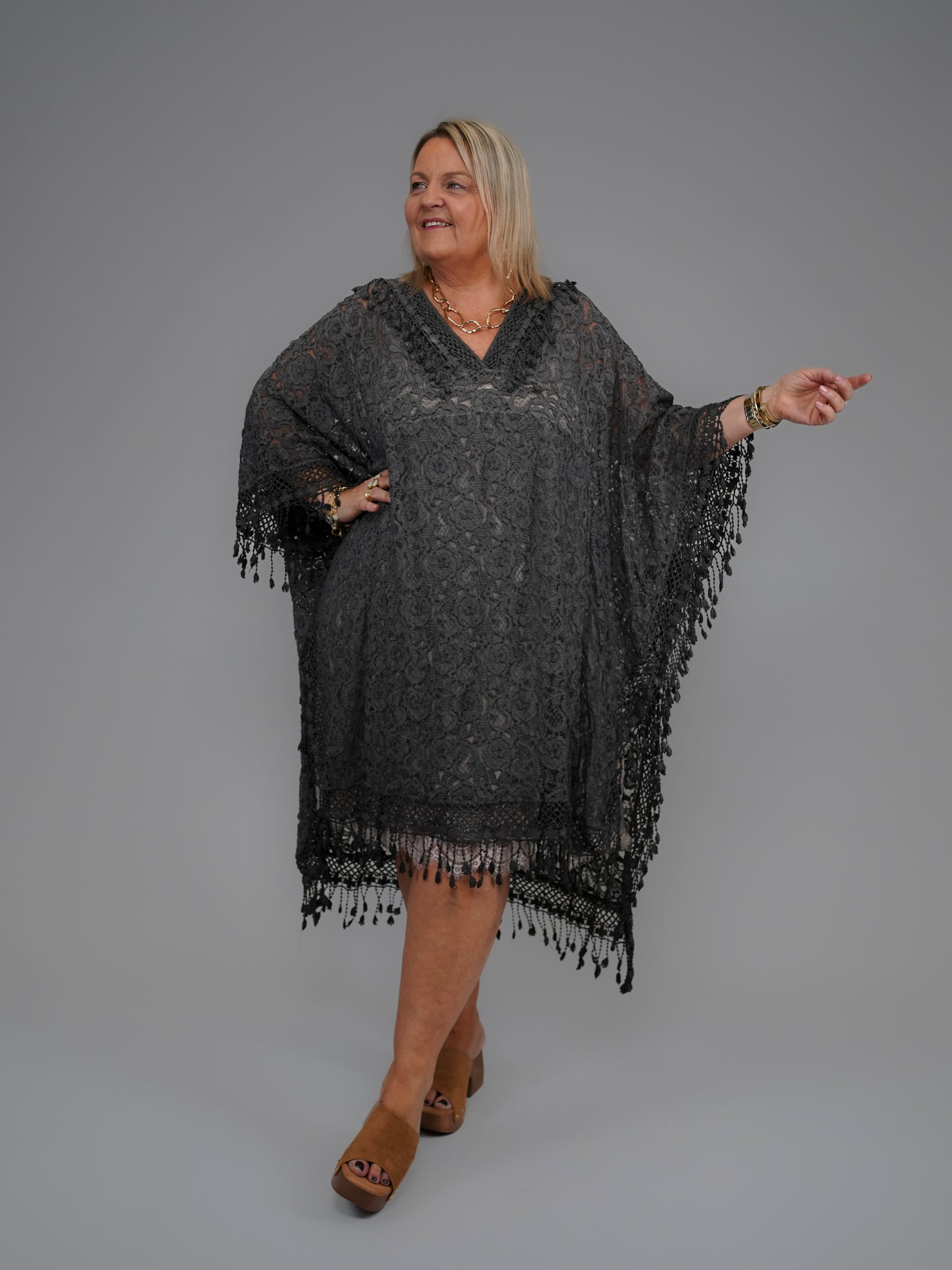 Tunique en dentelle anthra - 1062