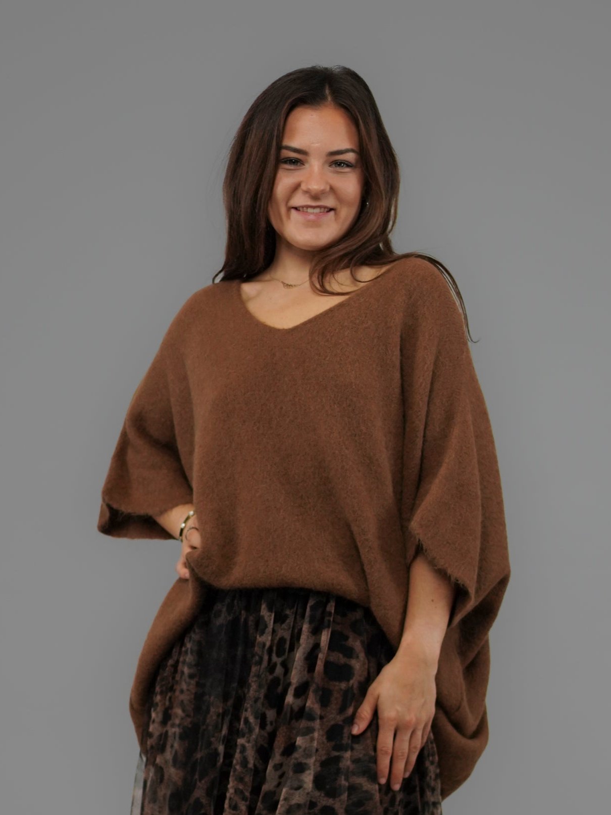 Pull sans manches caramel - 1851