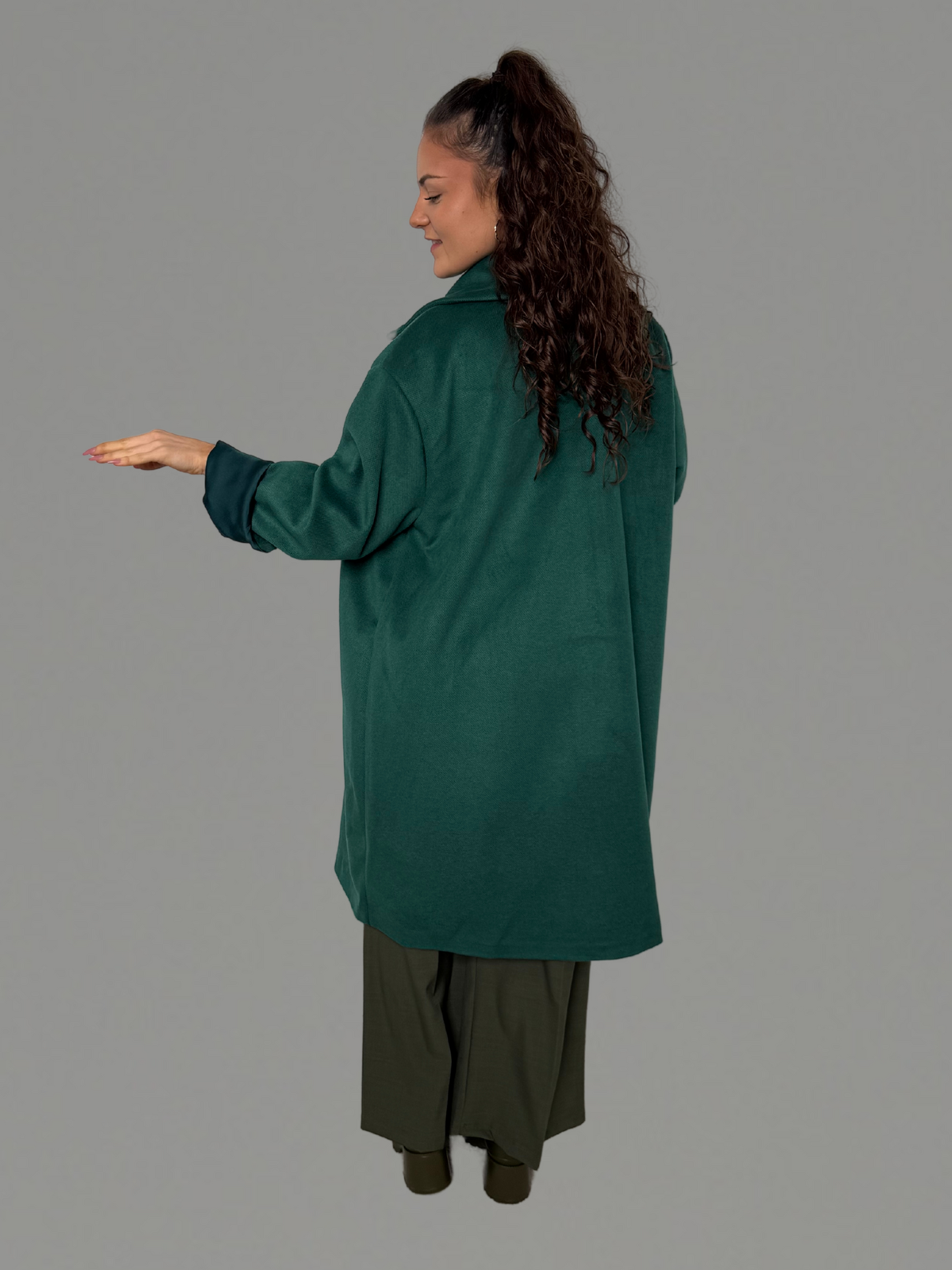 Manteau oversize vert bouteille -1703