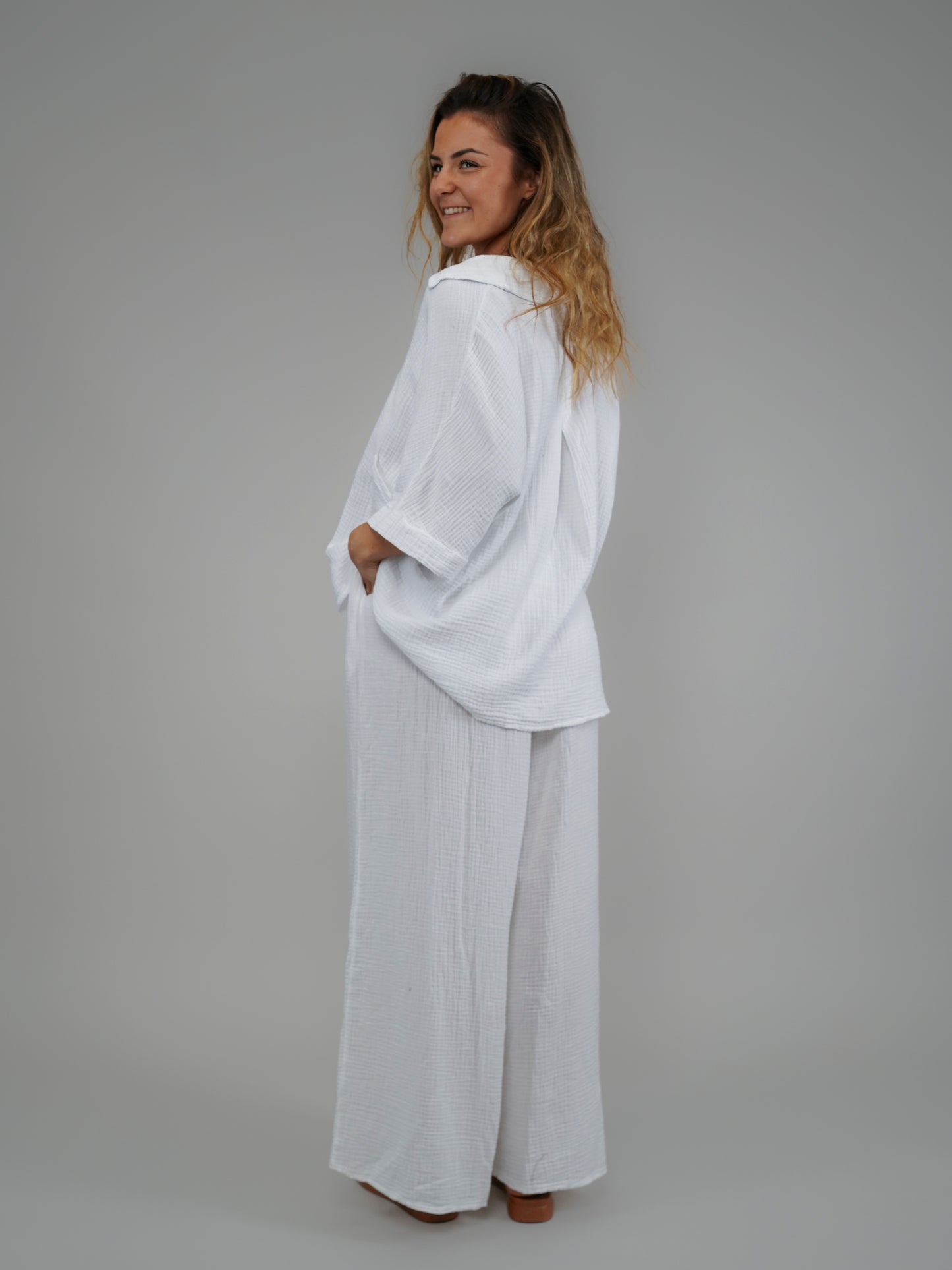 Chemise blanche en gaze de coton - 1070