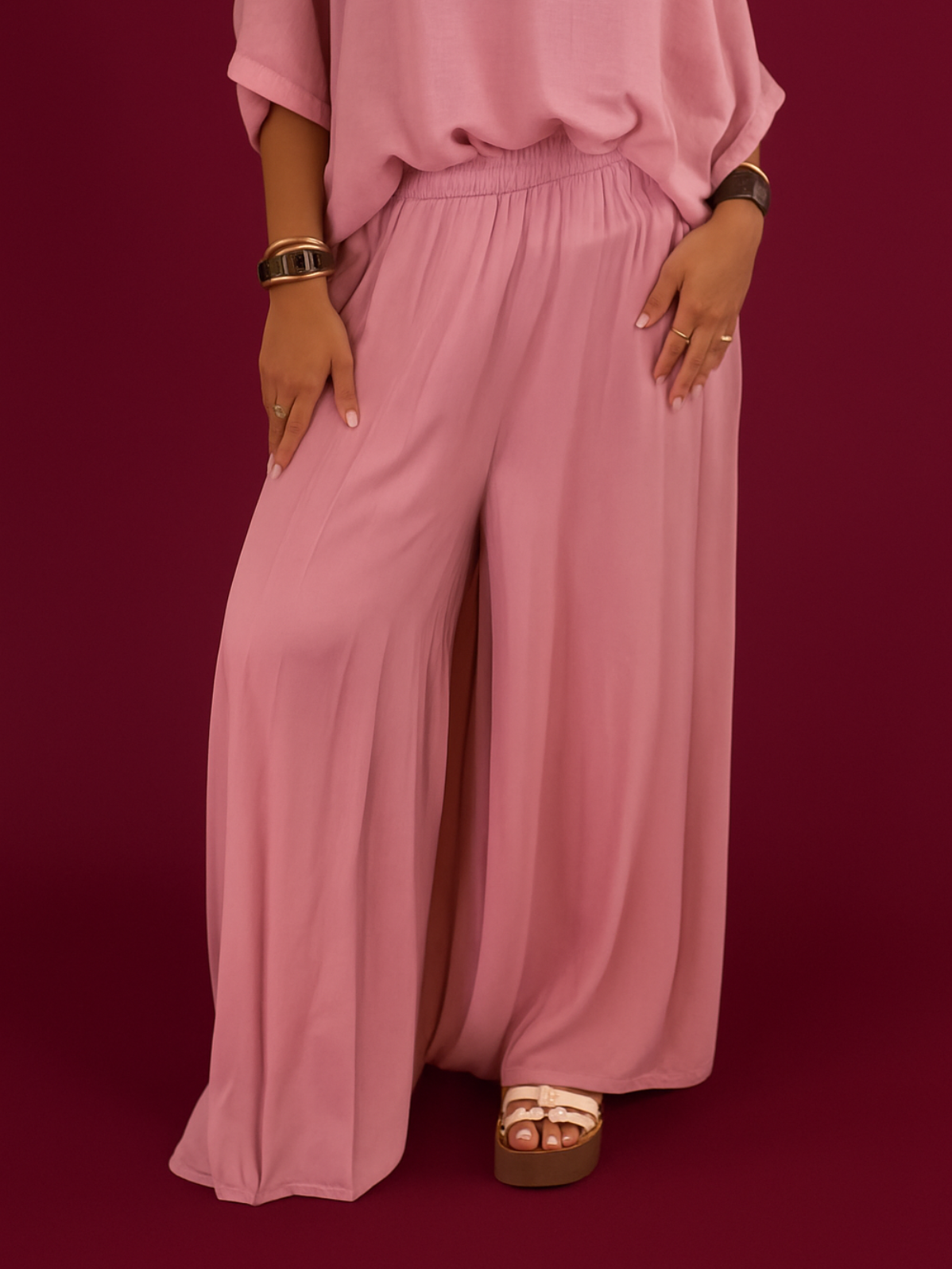 Pantalon palazzo rose - 1826