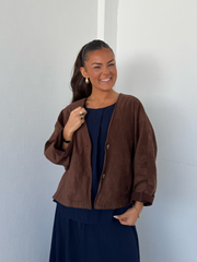 Veste bombers ample marron