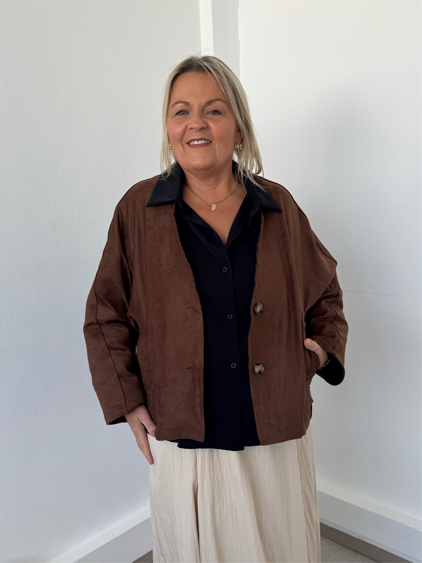 Veste bombers ample marron