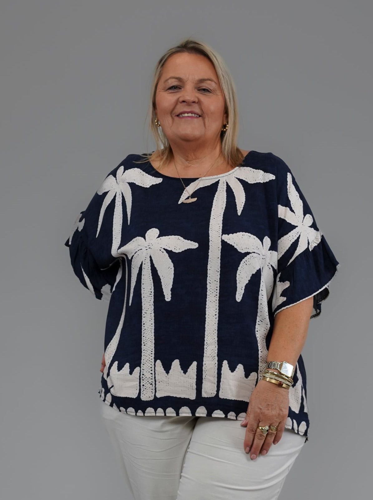 T-shirt palmier marine - 1046