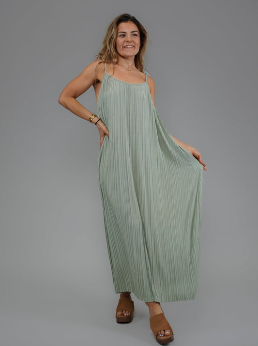 Robe gaufrée tilleul - 1068