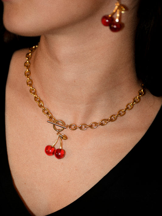 Collier cerises - 1248