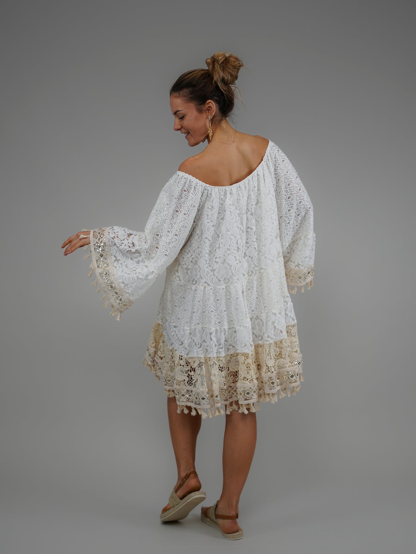 Tunique dentelle plastron - 1063