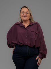 Chemise oversize bordeaux