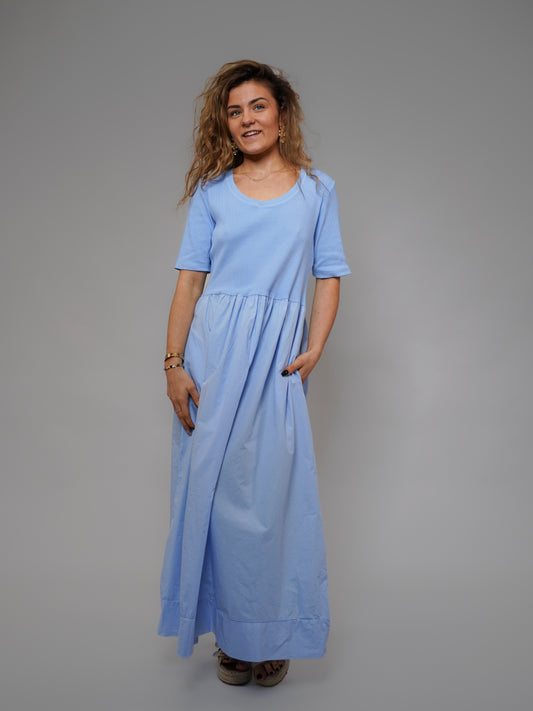 Robe bleu ciel manches courte - 1939