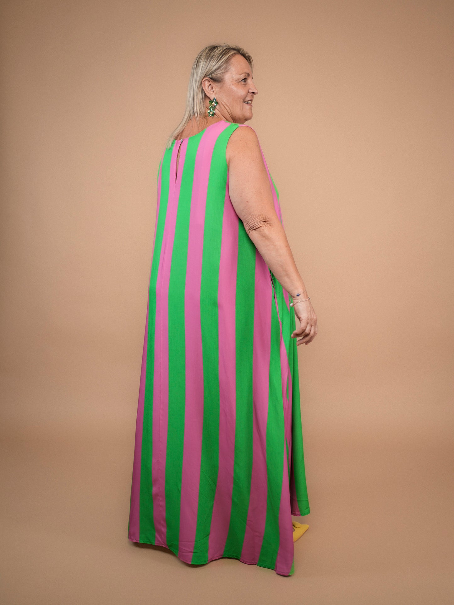 Robe bain de soleil vert/rose - 1652