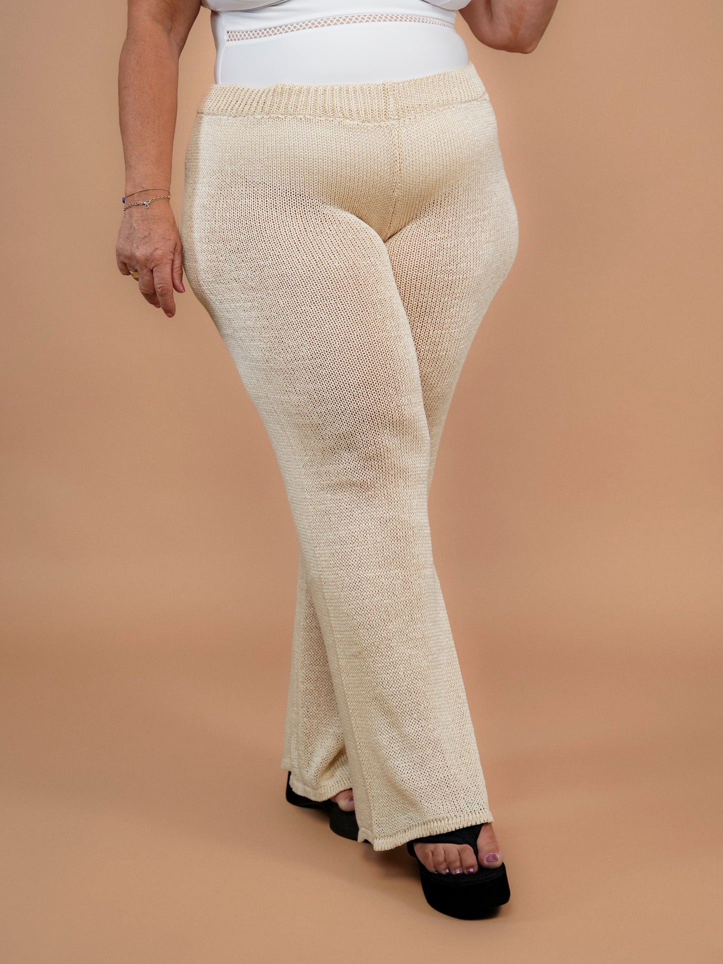 Pantalon piqué beige - 1784