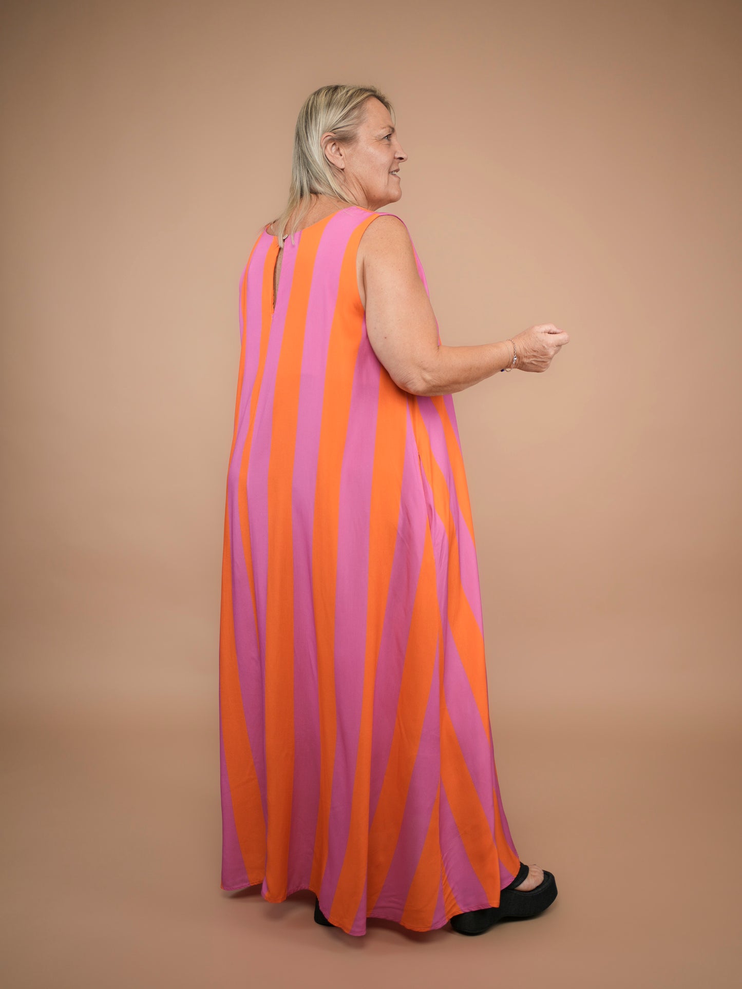 Robe bain de soleil rose/orange - 1652