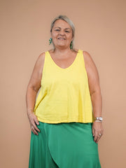 Débardeur évasé jaune