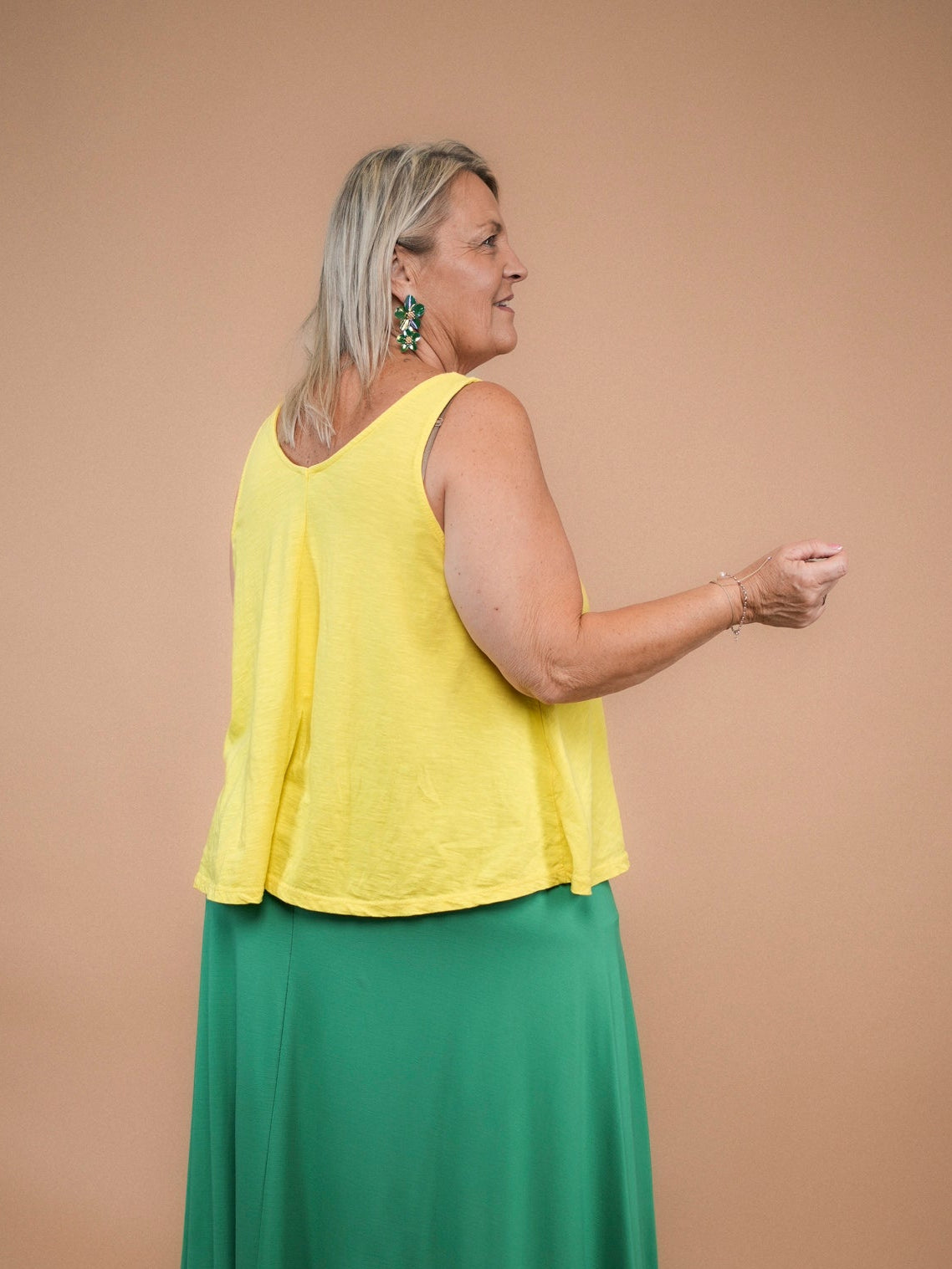 Débardeur évasé jaune