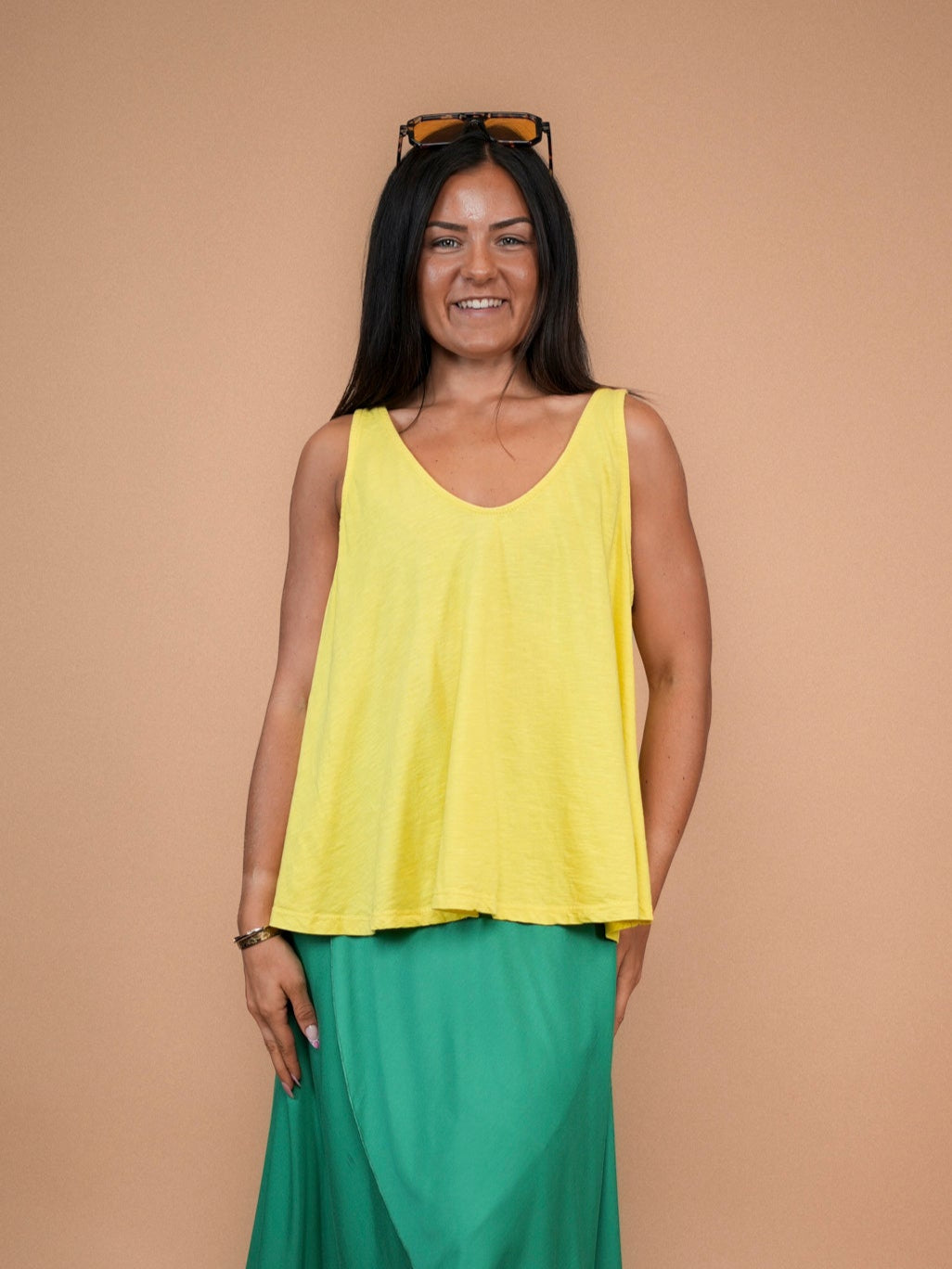 Débardeur évasé jaune