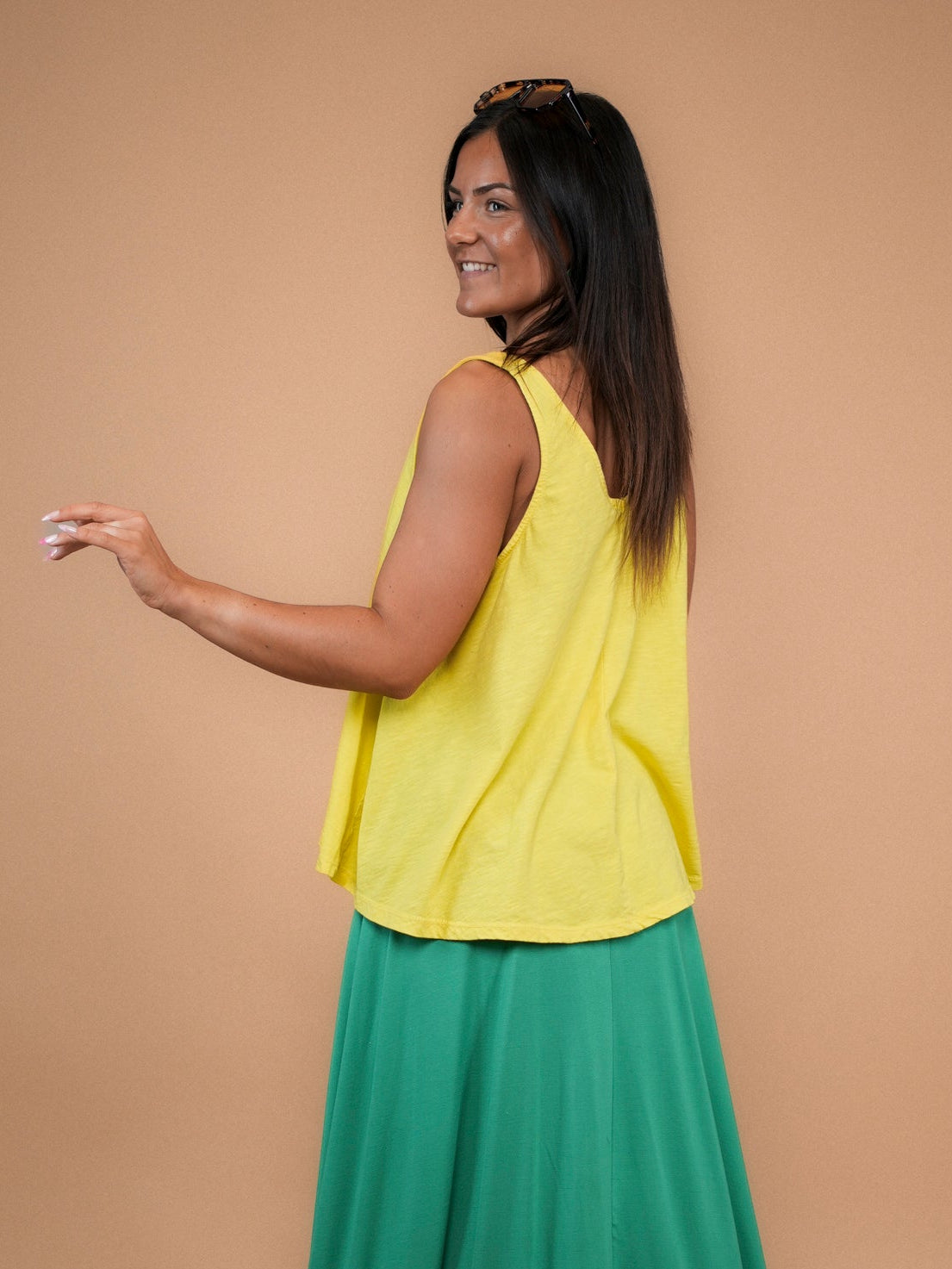 Débardeur évasé jaune