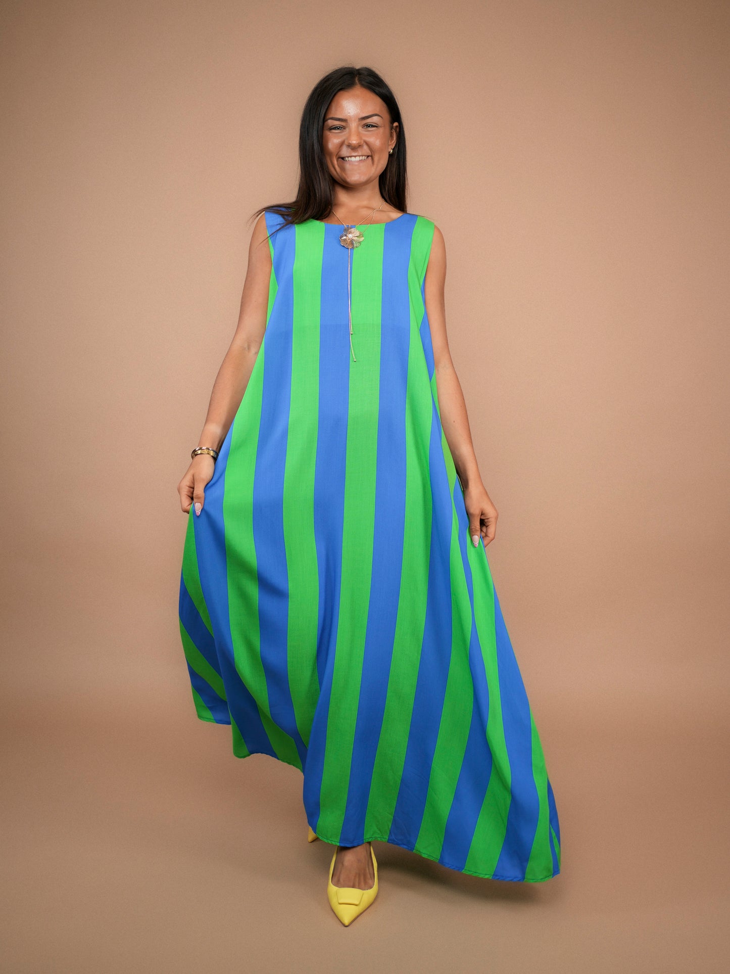 Robe bain de soleil bleu/vert - 1652