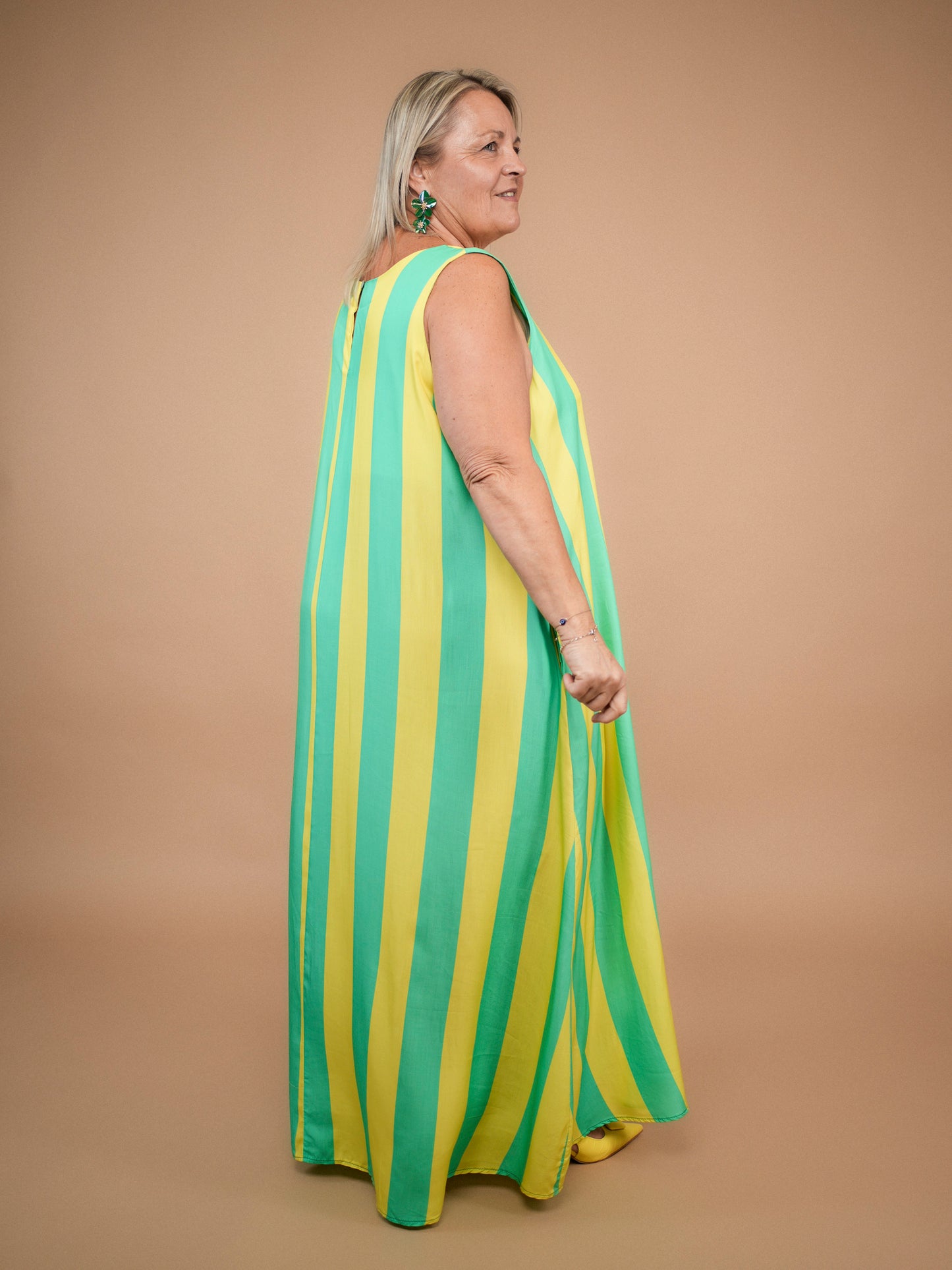 Robe bain de soleil jaune/turquoise - 1652