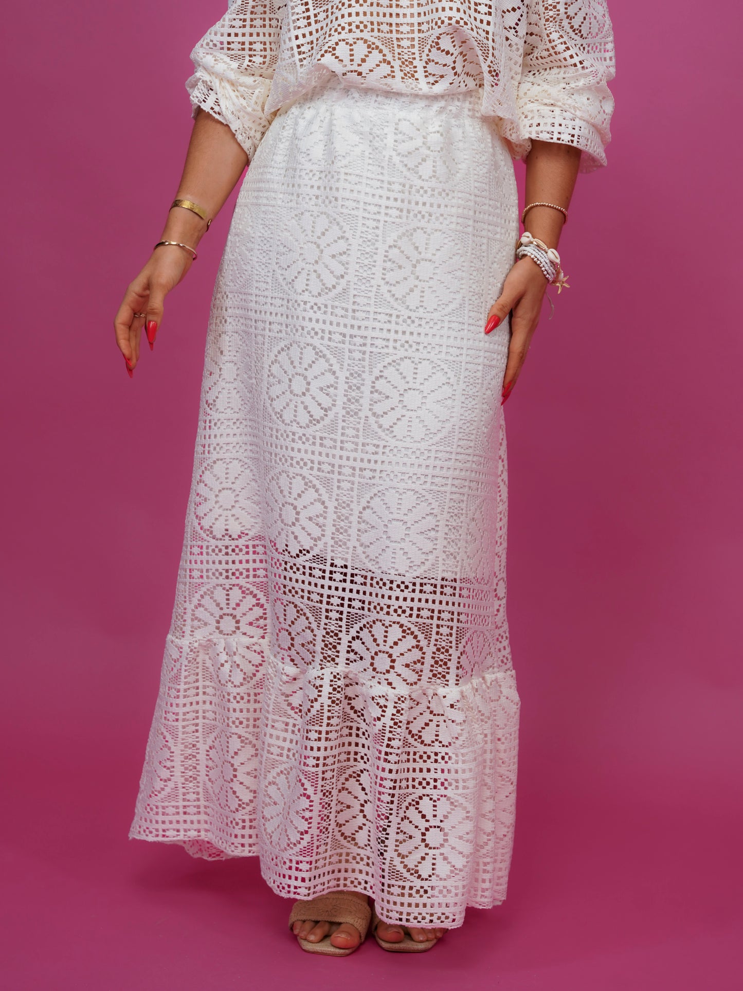 Jupe longue en crochet - 1692